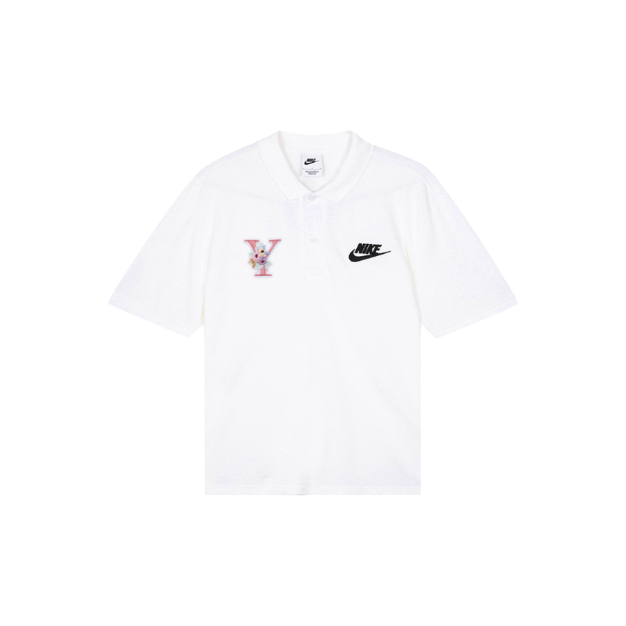 Nike Nike Polo Shirts Men's White Polo Collar Moderate Straight Fit