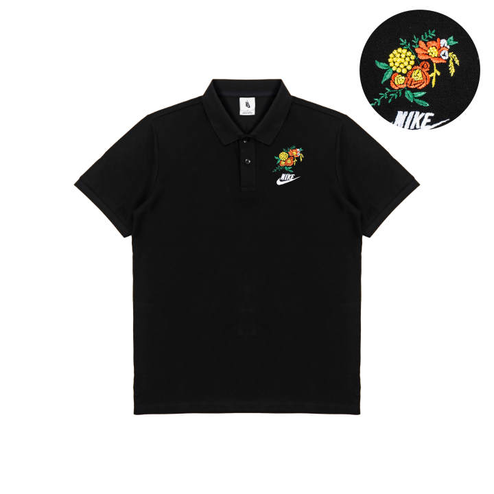 Nike Nike Polo Shirts Unisex Black Polo Collar Moderate Straight Fit