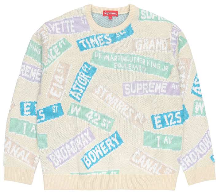 Supreme Supreme Street Signs Sweater
