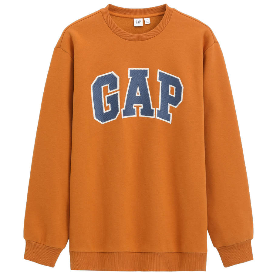 GAP Fleece Letter Logo Print Fleece Lined Crew Neck Pullover Casual Sweatshirt Unisex