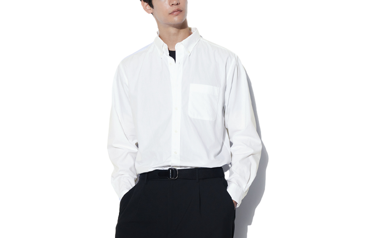 UNIQLO Shirts Unisex White Pointed Collar Moderate Other