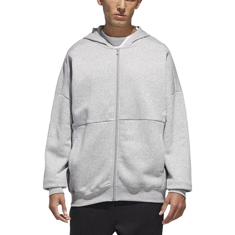 Adidas Adidas Sweatshirts Men's Gray Hooded Moderate Cardigan