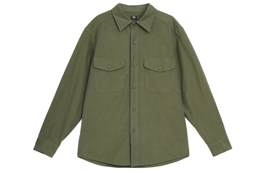 UNIQLO Shirts Unisex Olive Thin Workwear