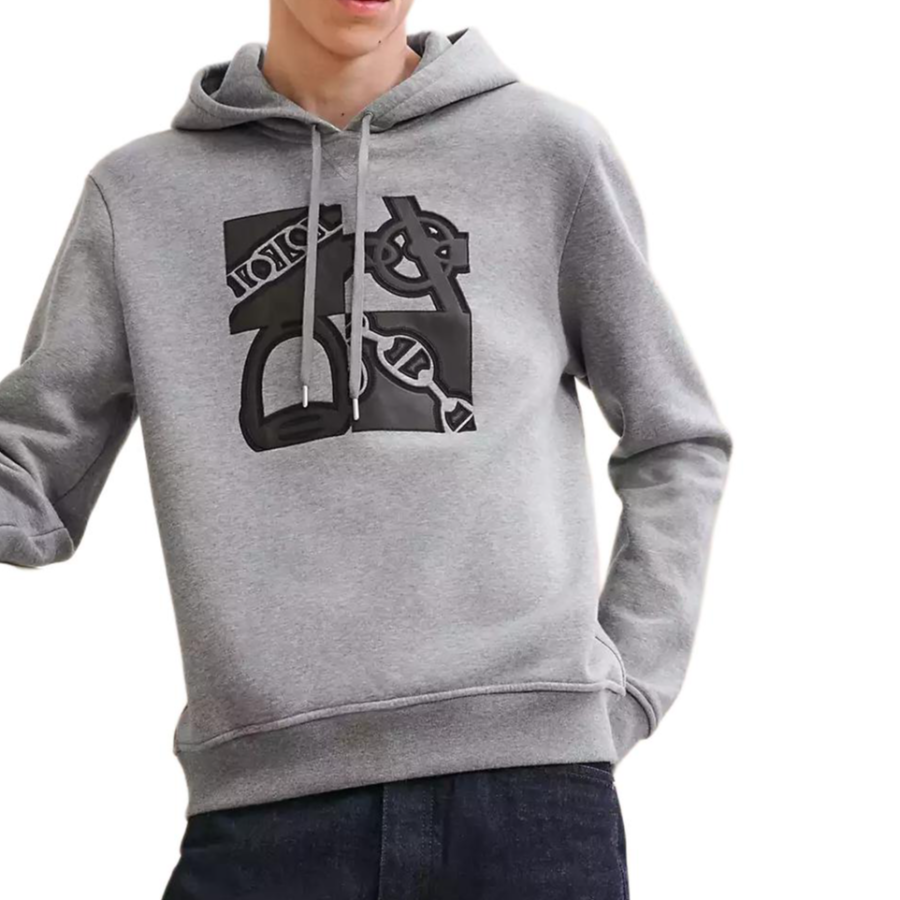 HERMES HERMES Sweatshirts Men's Gray Hooded Thin Other