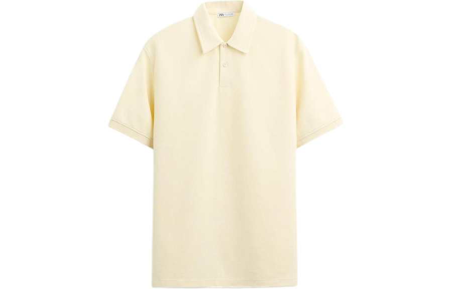 ZARA Polo Shirt Men's Light Yellow