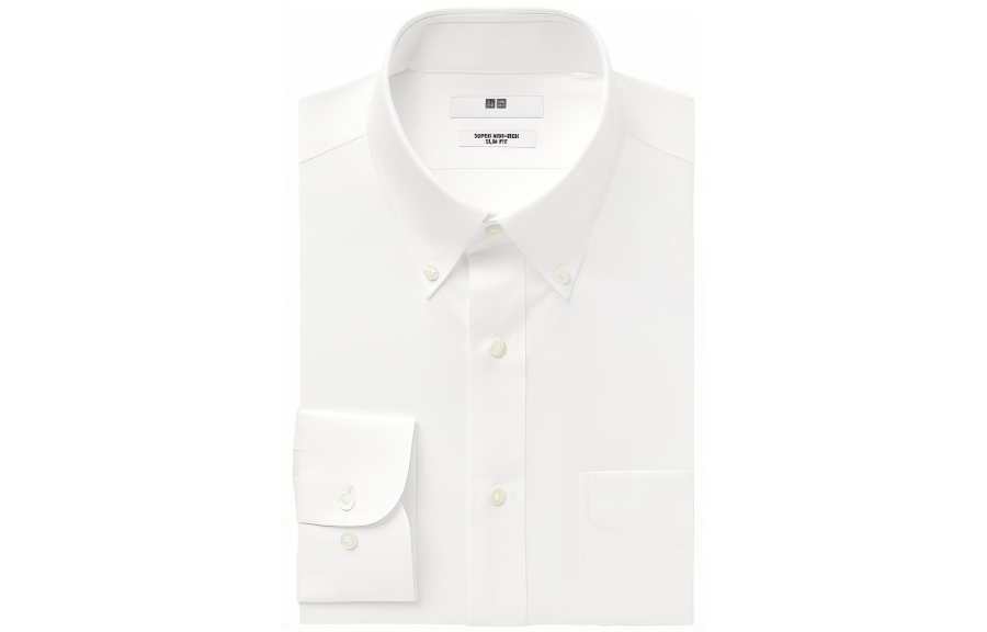 UNIQLO Shirts Men's White 00 Pointed Collar Moderate Other