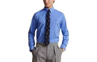 Ralph Lauren Shirts Men's Blue Lapel Moderate Straight Fit