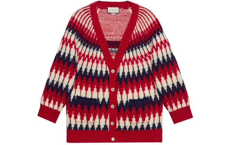 GUCCI 【Previous Season】zigzag jacquard organic-wool cardigan