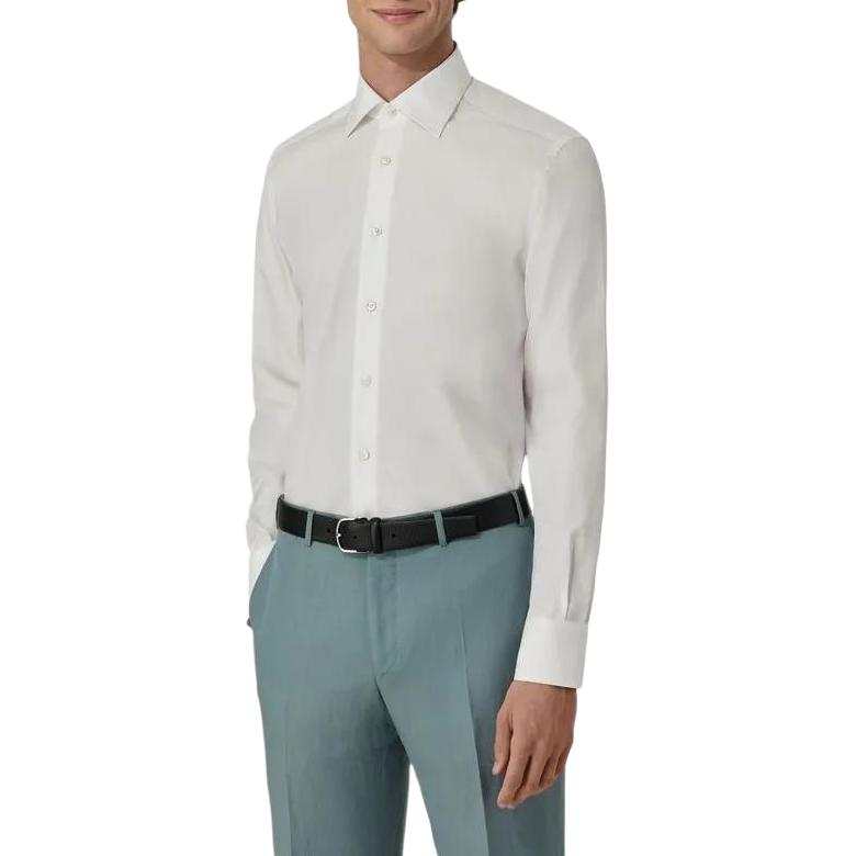Canali Canali Shirts Men's White Lapel Moderate
