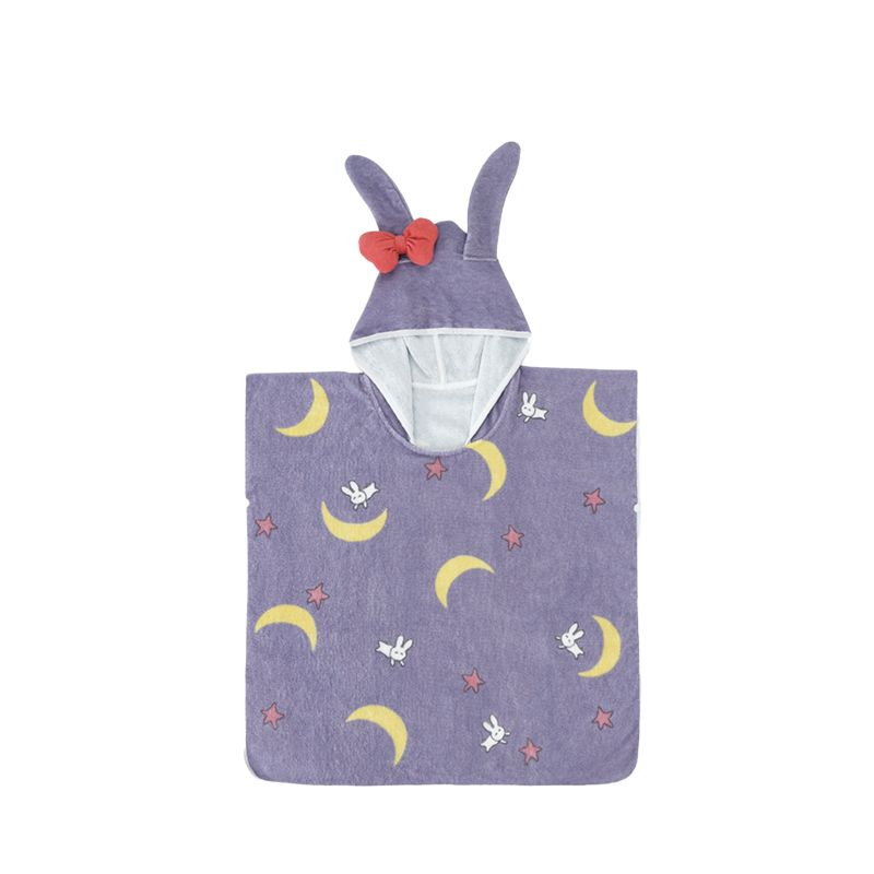 PURCOTTON Lightweight Breathable Hooded Design Cartoon Printing And Dyeing Bath Towels