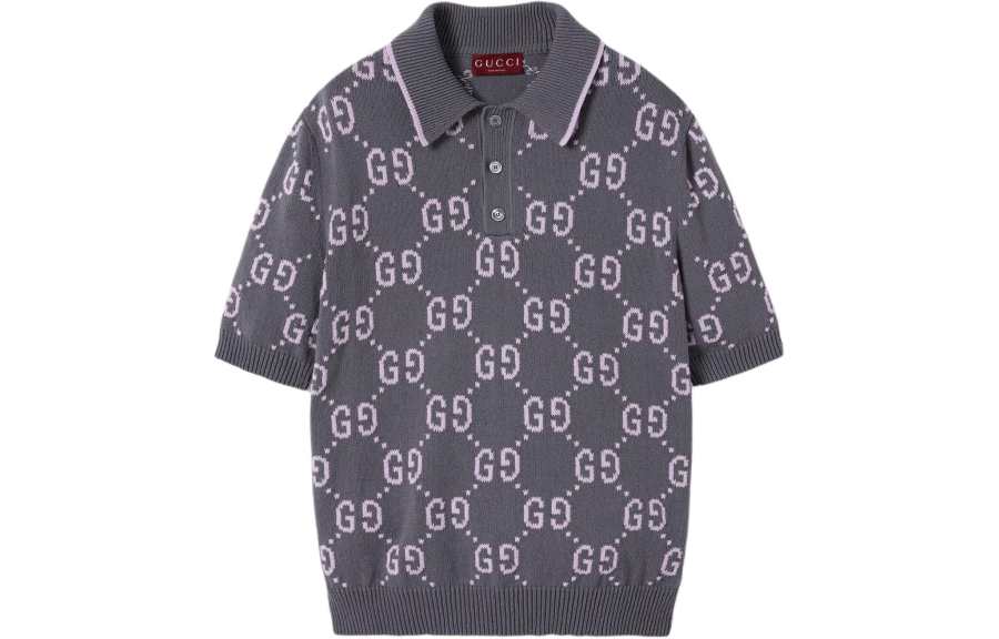 GUCCI FW24 Polo Shirt Men's Dark Gray