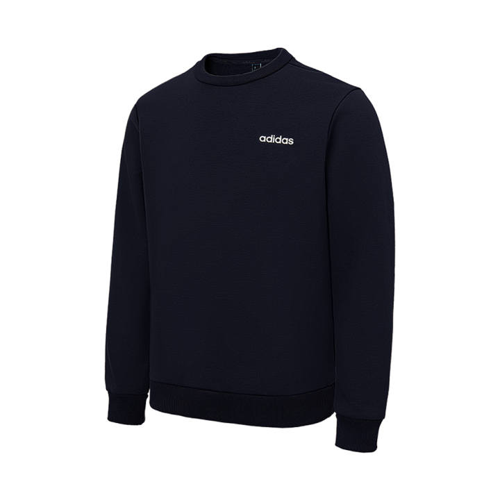 Adidas Adidas Crew Neck Pullover Fleece Lined Long Sleeved Sweatshirt Men's Navy Blue