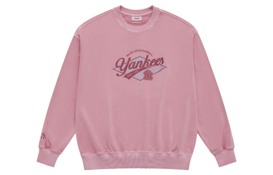 MLB Preppy Style Collection New York Yankees SS25 Sweatshirt Unisex Light Peach Red