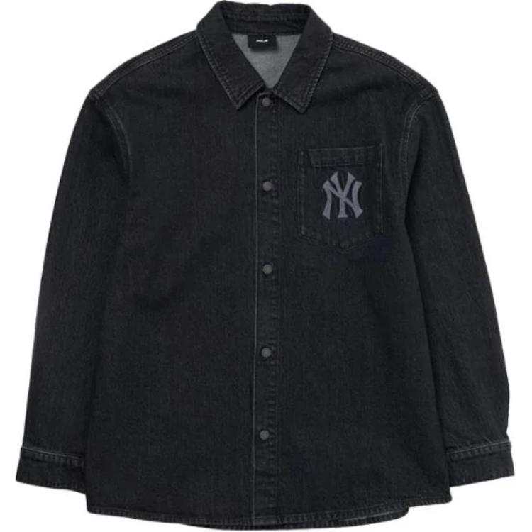 MLB New York Yankees Denim Coopers Mega Logo New York Yankees Denim Shirts Shirt Unisex Black