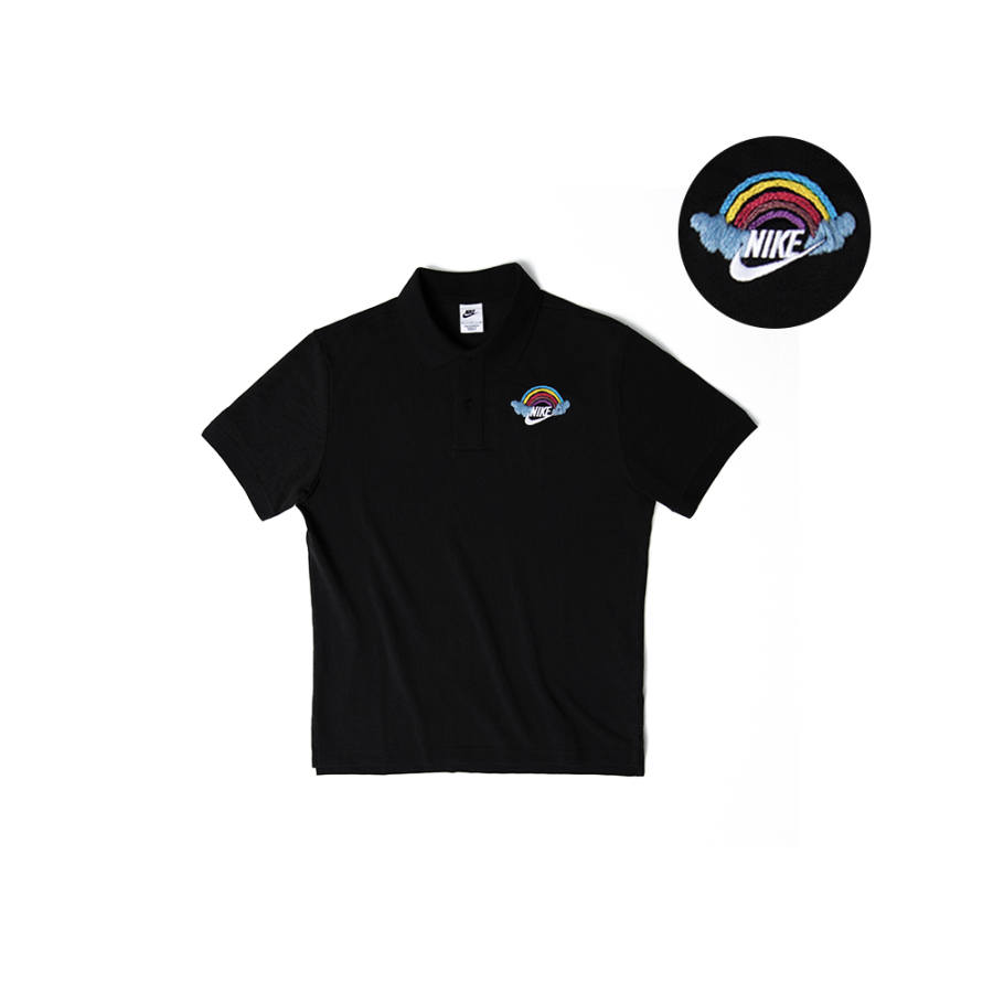 Nike Nike Polo Shirts Unisex Black Polo Collar Moderate Straight Fit