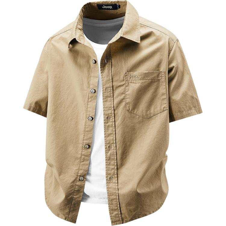 Jeep Jeep Shirts Men's Lapel Moderate Workwear
