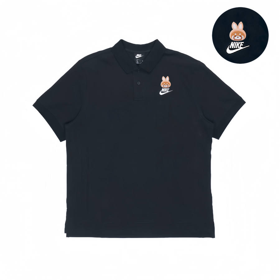 Nike Nike Polo Shirts Unisex Black Polo Collar Moderate Straight Fit