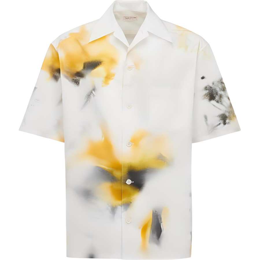 Alexander McQueen Alexander McQueen Obscured Flower Buttoned Bowling Shirt