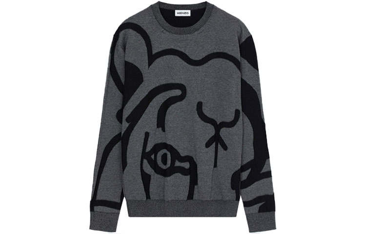 KENZO KENZO Sweaters Men's Coal Black Crew Neck Moderate Other
