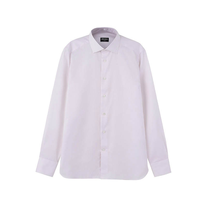 Ermenegildo Zegna Shirts Men's Pink Pointed Collar Moderate