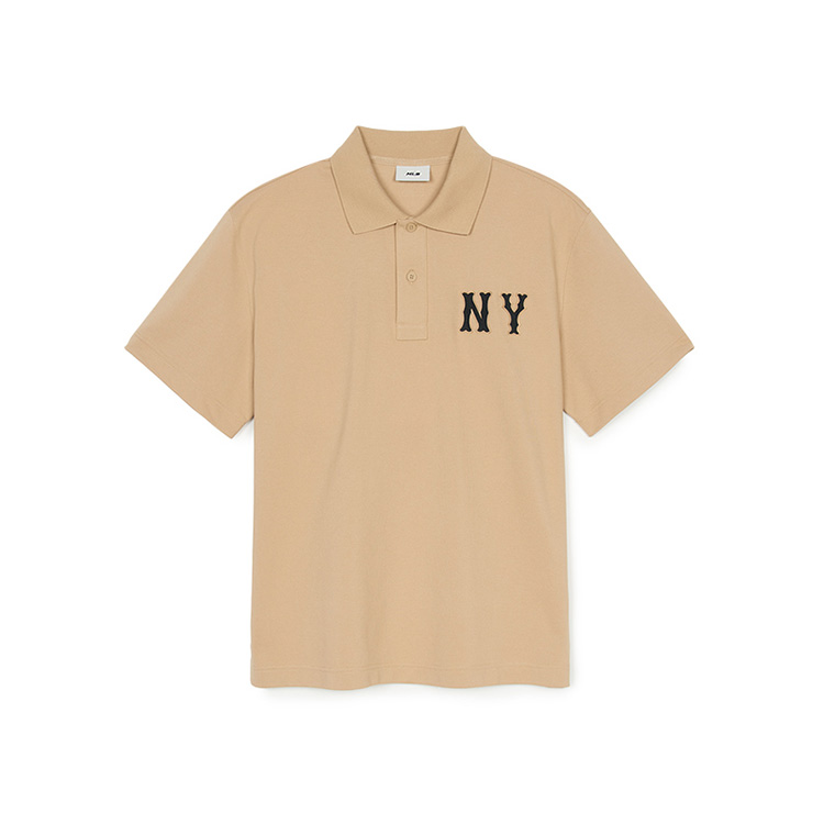 MLB New York Yankees Polo Shirt Unisex Light Beige
