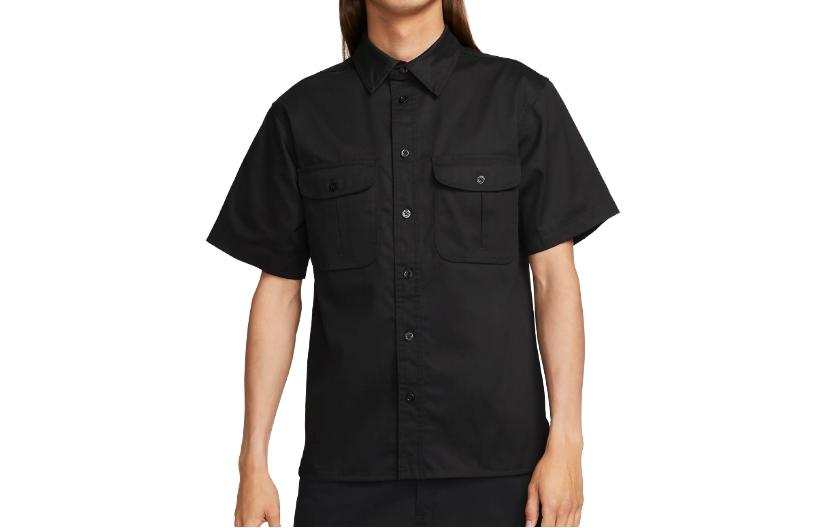Nike Nike SB Tanglin Short Sleeve Woven Button Up Skate Top Shirt Men's Black
