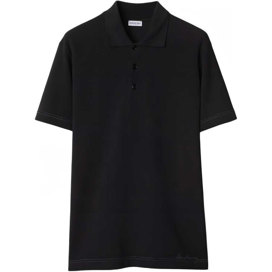 Burberry logo-embroidered cotton polo shirt