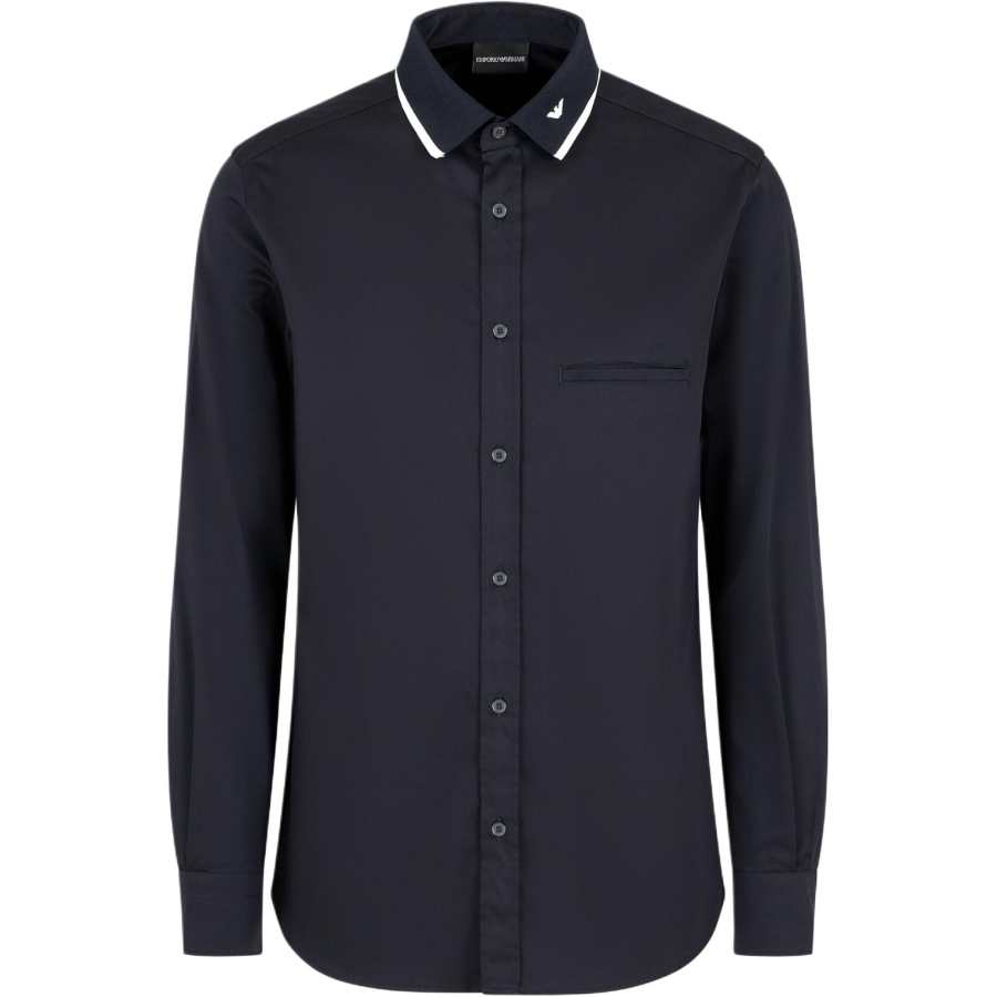 EMPORIO ARMANI Logo Embroidered Buttoned Shirt