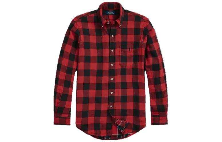 Polo Ralph Lauren FW23 Classic Fit Checked Double Faced Shirt Classic Version Men's Red