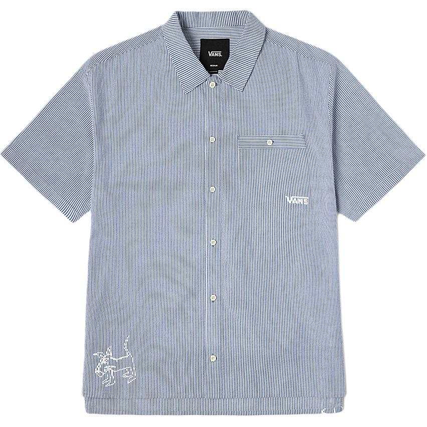 Vans Vans Shirt Men's Blue White Stripes