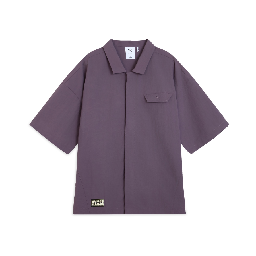PUMA Classics Woven Shirt Unisex Charcoal Gray Purple