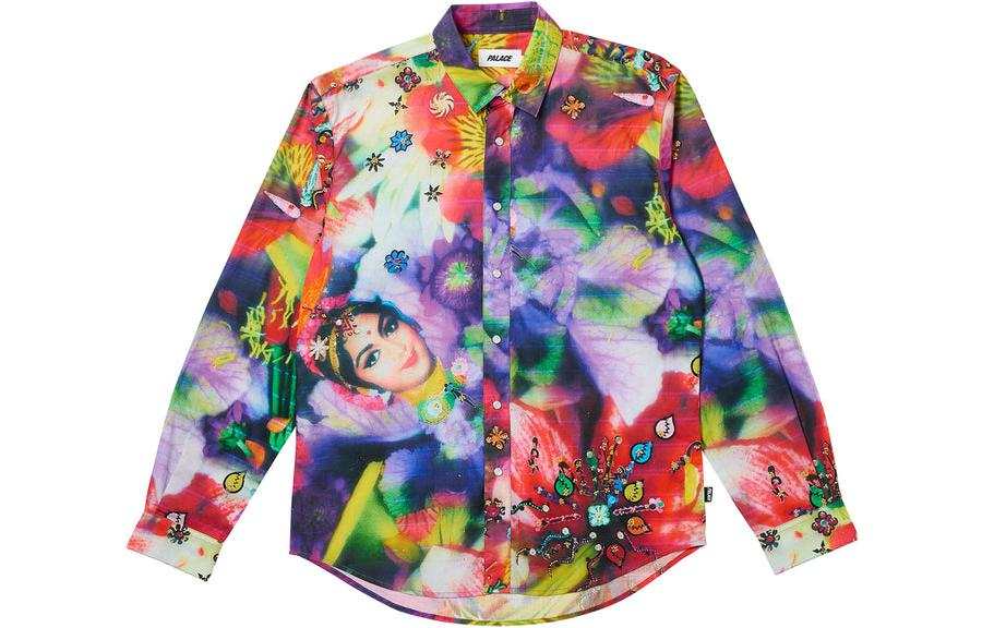 PALACE FW23 Shirts Unisex Multicolor Pointed Collar Moderate Shirt