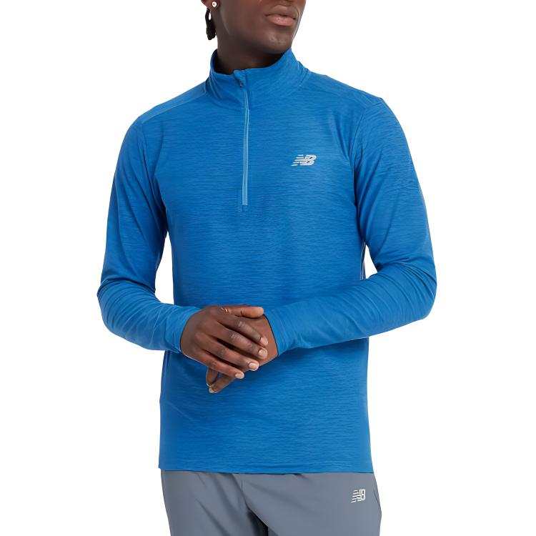 New Balance New Balance Space Dye 1/4 Zip Shirt Men's Blue