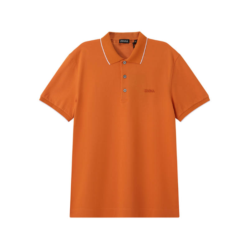 Ermenegildo Zegna SS24 Polo Shirt Men's Bright Orange