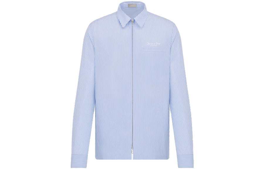 DIOR Homme Christian DIOR Couture Pinstriped Zipped Shirt