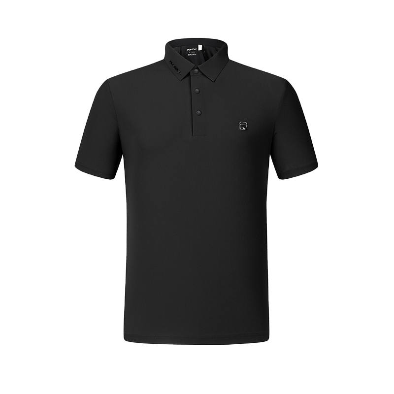 FILA Polo Shirts Men's Black Polo Collar Thin Straight Fit