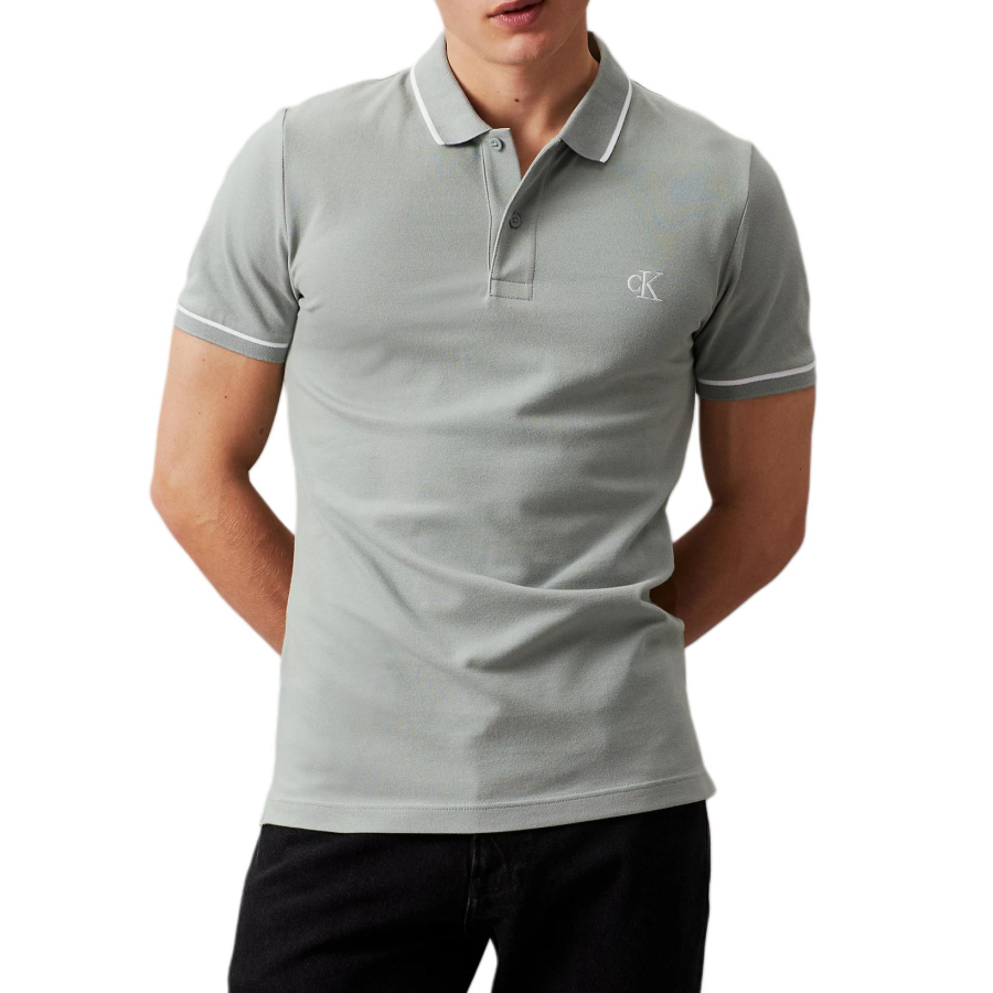 CALVIN KLEIN Polo Shirt Europe Version Men's Slate Gray