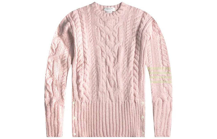 THOM BROWNE THOM BROWNE Sweaters Men's Pink Crew Neck Moderate Other