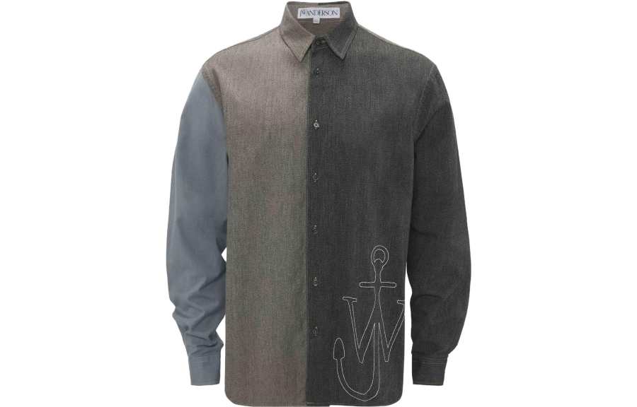 JW Anderson Anchor-embroidered Patchwork Shirt