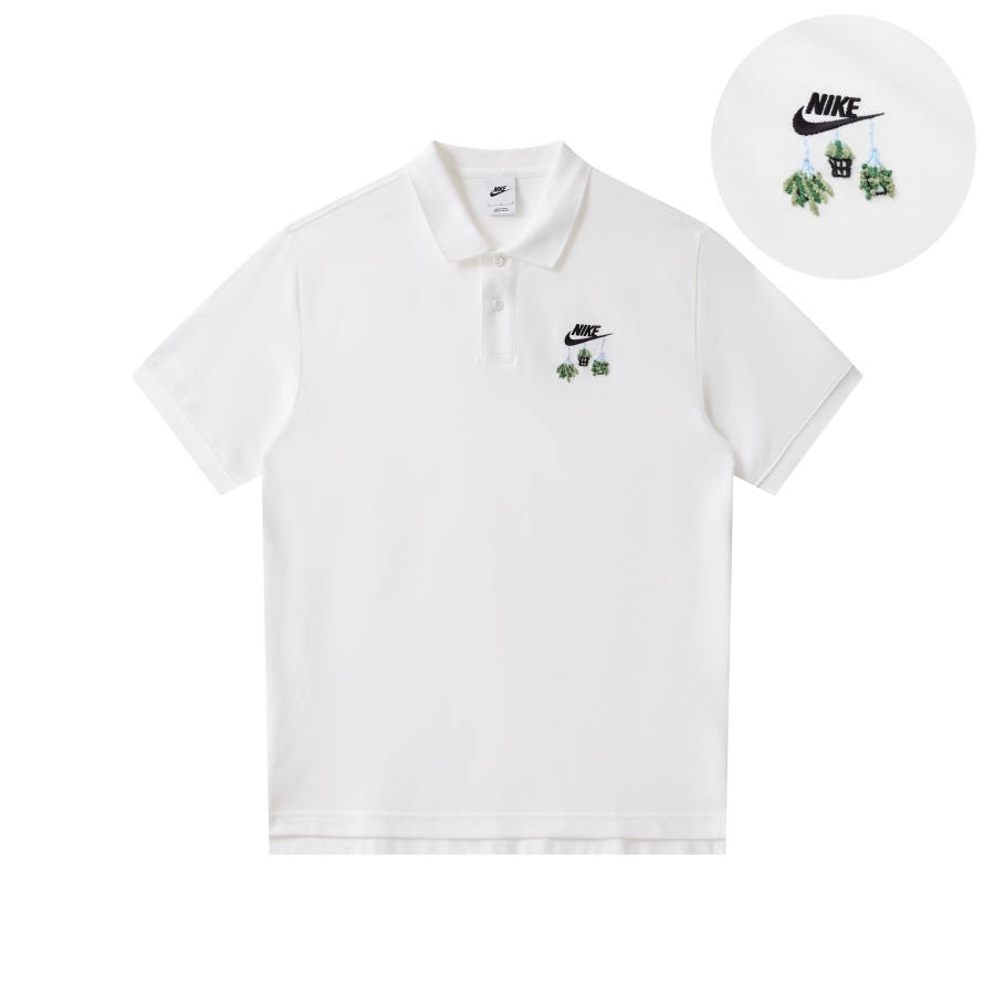 Nike Nike Polo Shirts Unisex White Polo Collar Moderate Straight Fit