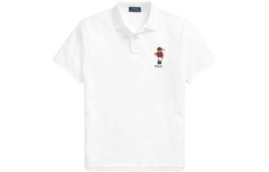 Polo Ralph Lauren Polo Bear Polo Shirt Custom Slim Fit Men's White