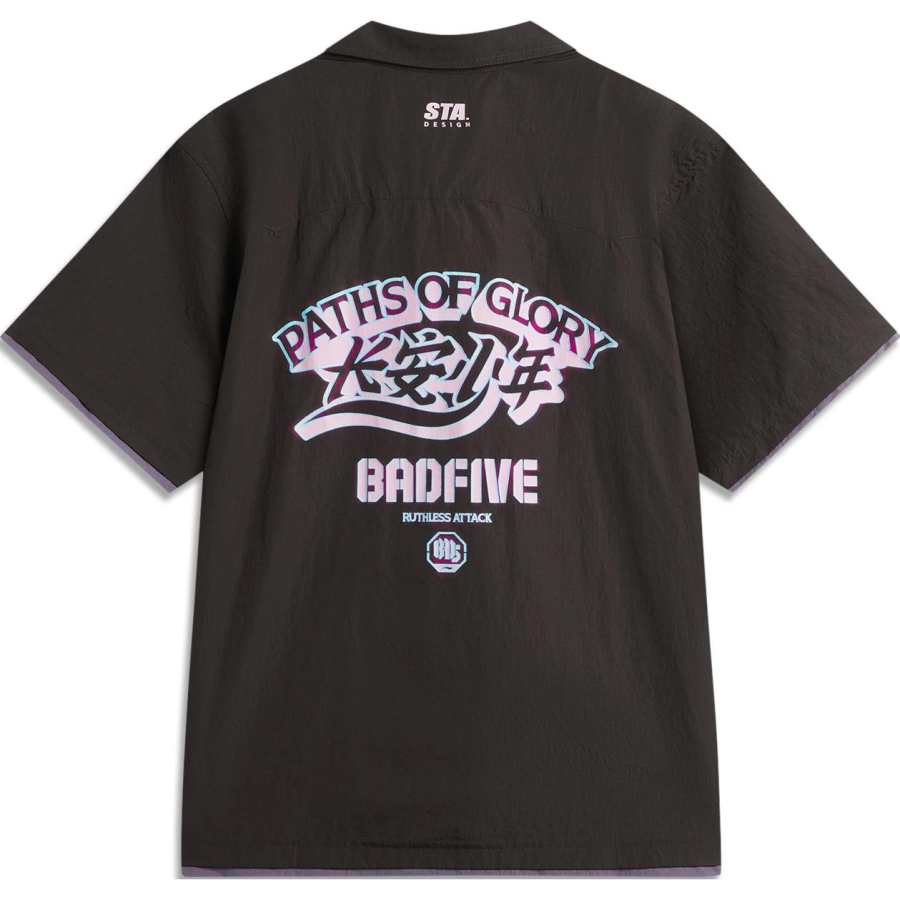 Li-Ning Li Ning Badfive Shirt Men's Dark Chocolate Umber Deep Purple