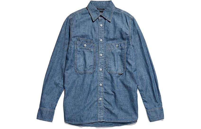 G-STAR RAW G STAR RAW Shirts Men's D891 Pointed Collar Moderate Denim