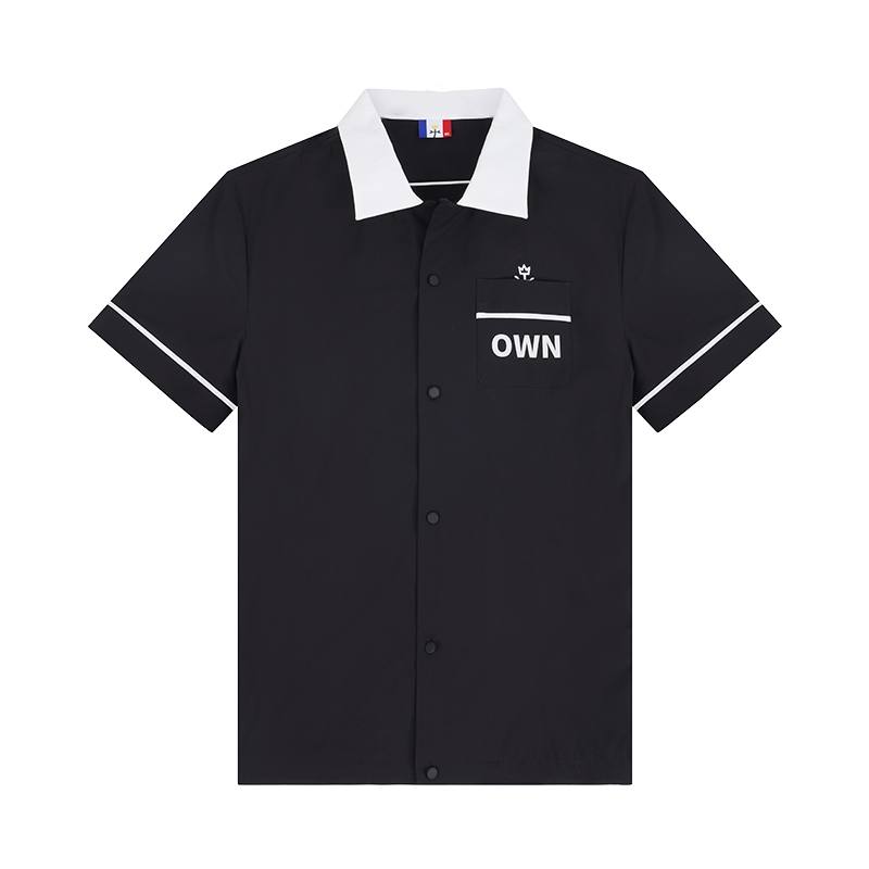 CASTELBAJAC Polo Shirts Men's Black Polo Collar Thin Straight Fit