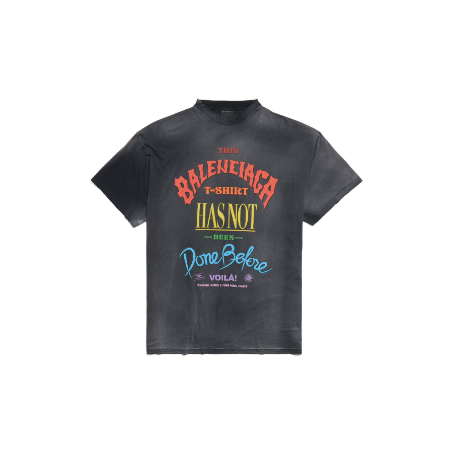 Balenciaga T Shirt Loose Fit Unisex Gray