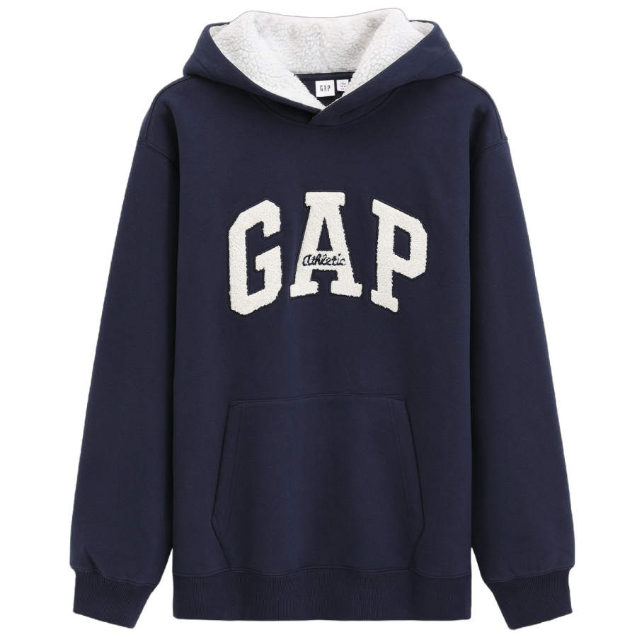 GAP Towels Embroidered Logo Fleece Lined Hooded Pullover Casual Top Sweatshirt Unisex