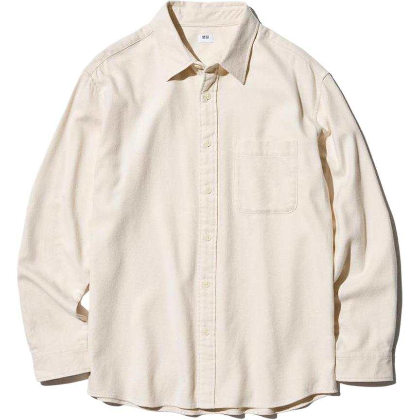 UNIQLO Shirts Men's Ivory Lapel Thin Other