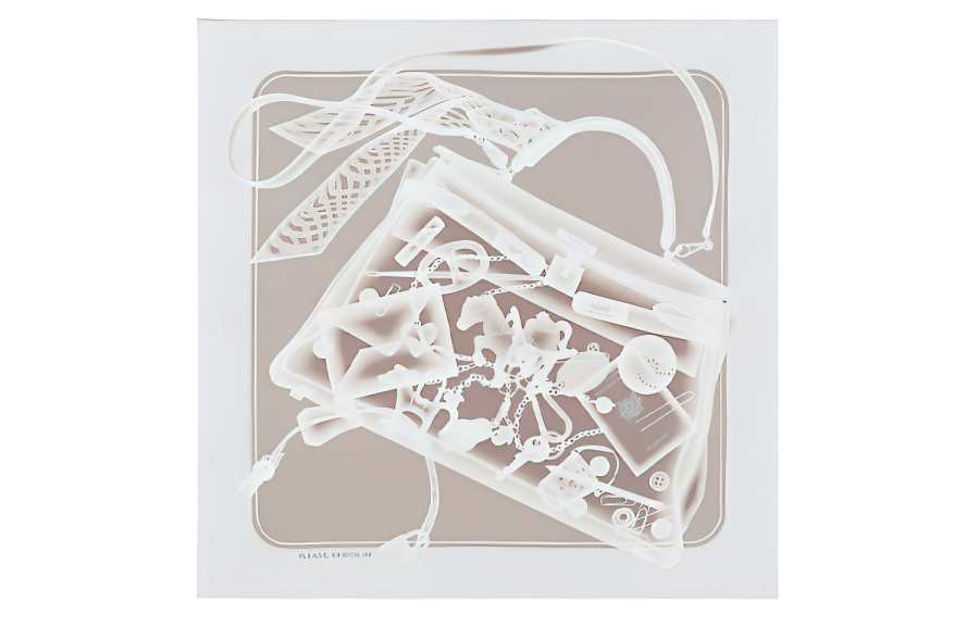 HERMES Carre Scarves Women's Silver Gray