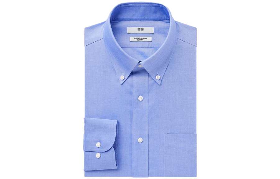UNIQLO Shirts Men's Lake Blue 64 Pointed Collar Moderate Other