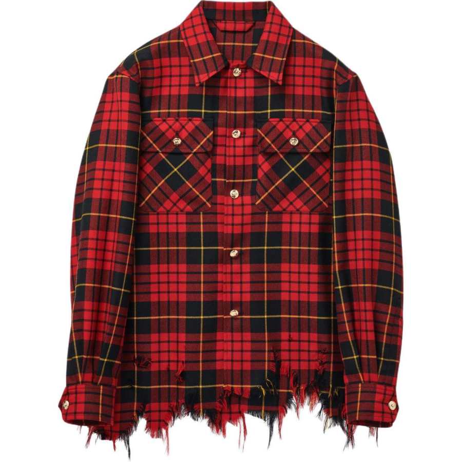Alexander McQueen Alexander McQueen Distressed Tartan Overshirt